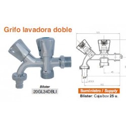 GRIFO LAVADORA DOBLE 1/2 X 3/4