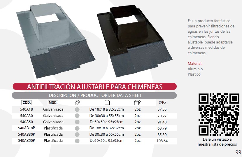 ANTI-INFILTRACION AJUST. CON PLOMO CHIM. GALV. M18